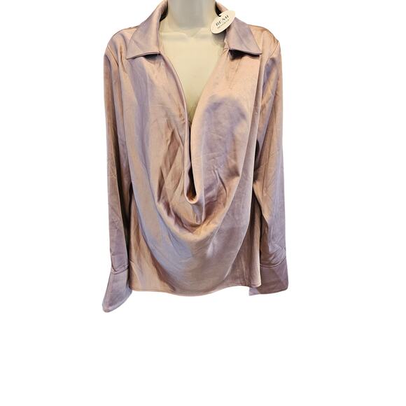 NWT Marissa Top Dusty Pink REMI x REVOLVE adjustable flirty drape sexy satin L - Picture 1 of 11